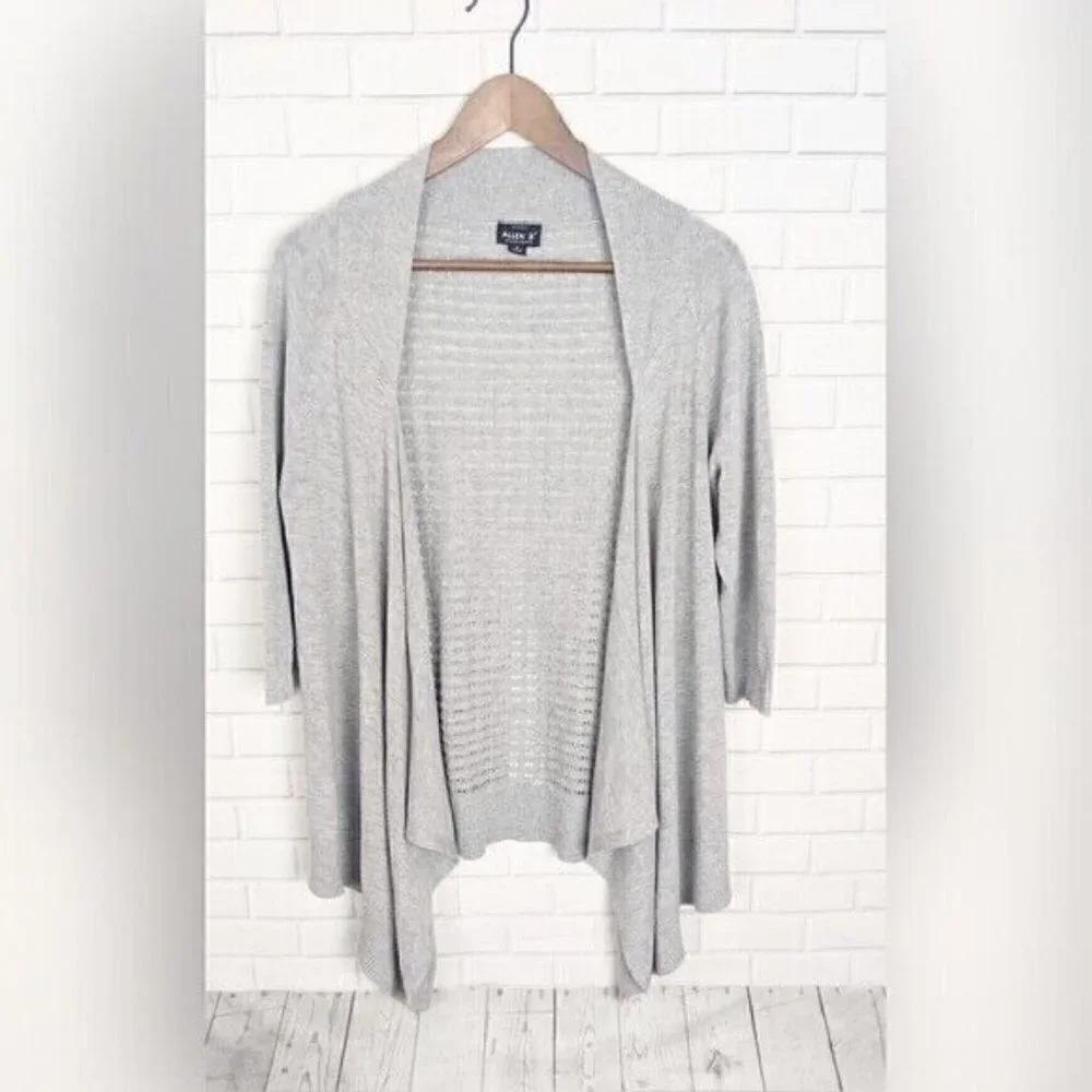 Allen B. By Allen Schwartz Grey Fly-Away Knit cardigan Women's‎ Medium